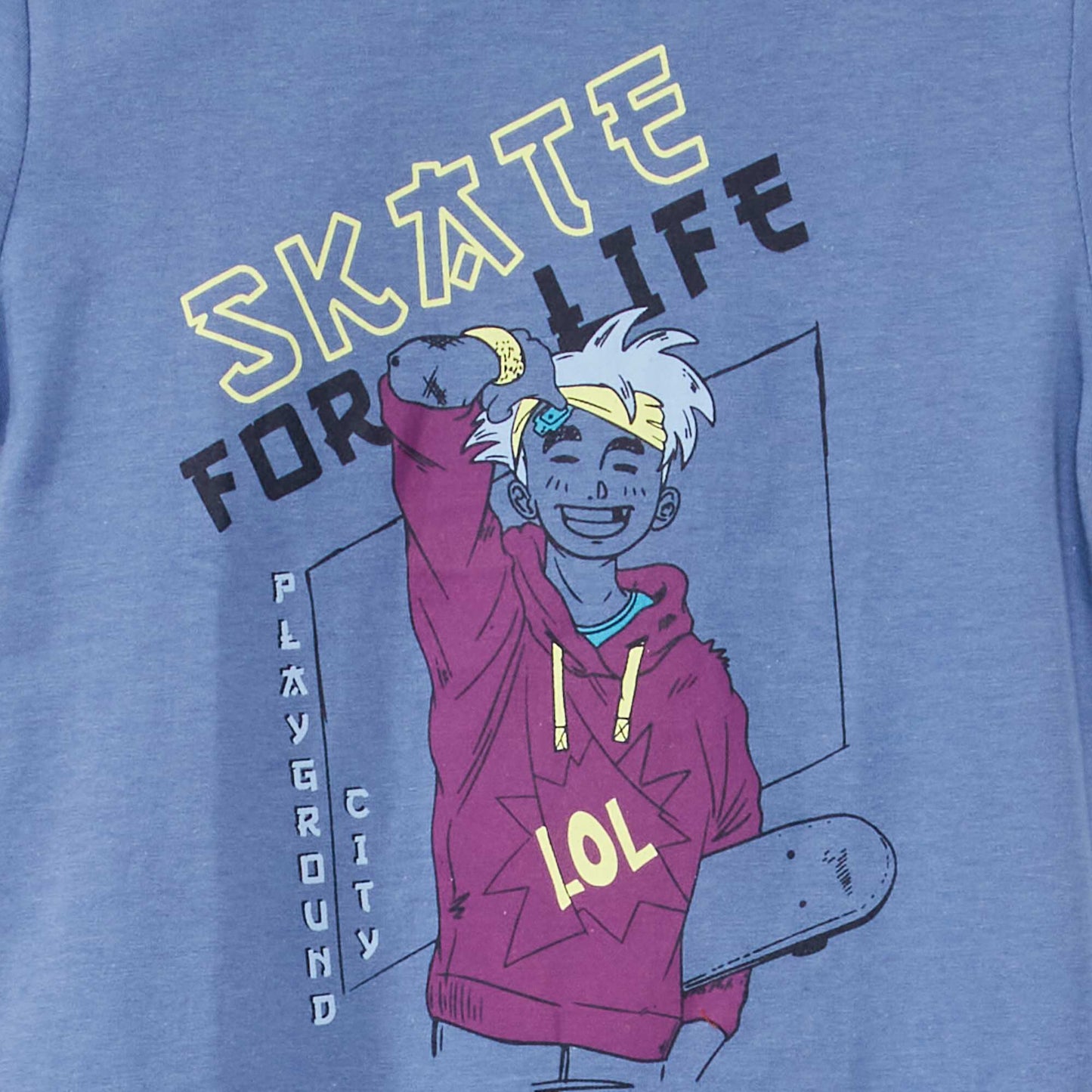 Tee-shirt imprim Bleu