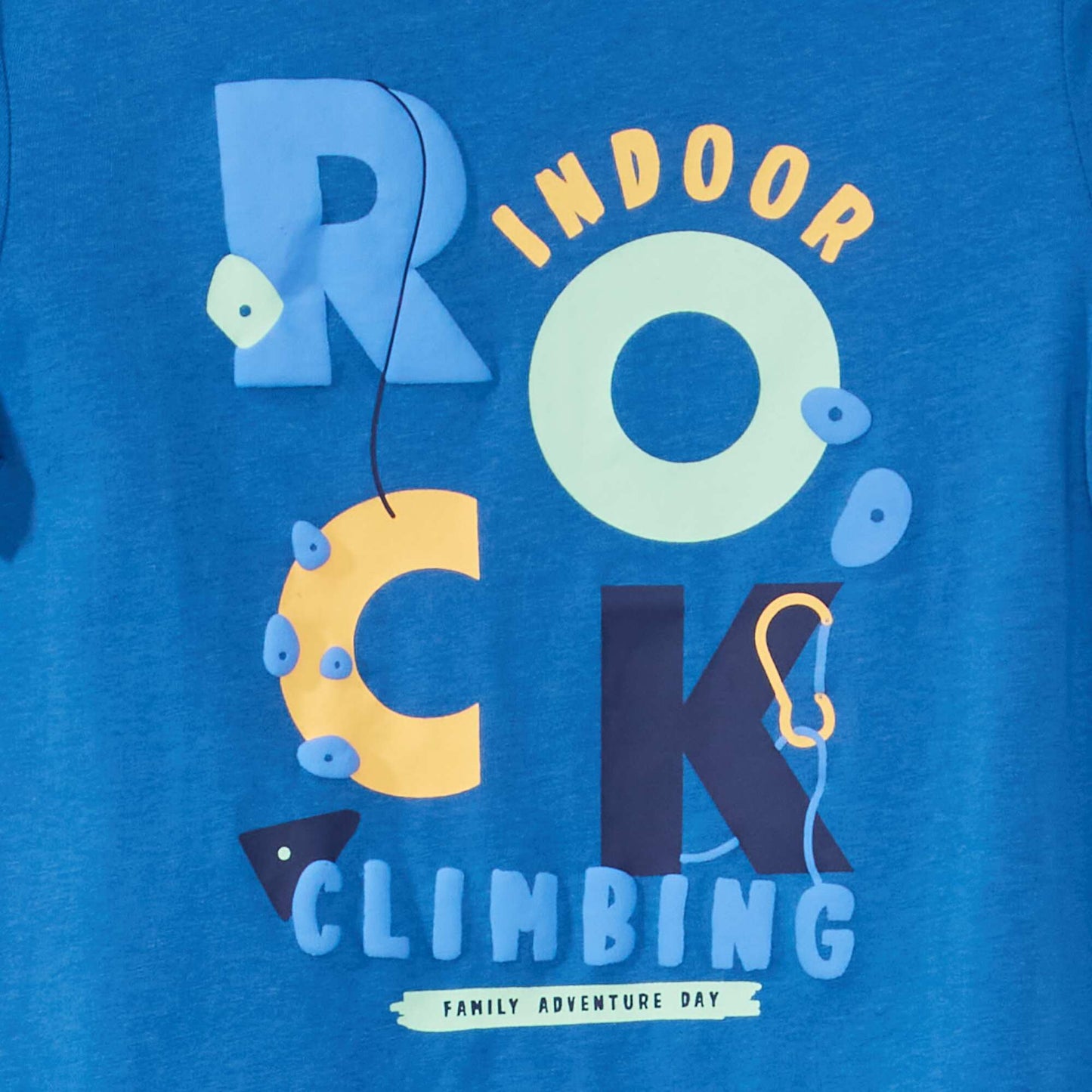 T-shirt en jersey avec imprim en relief BLEU