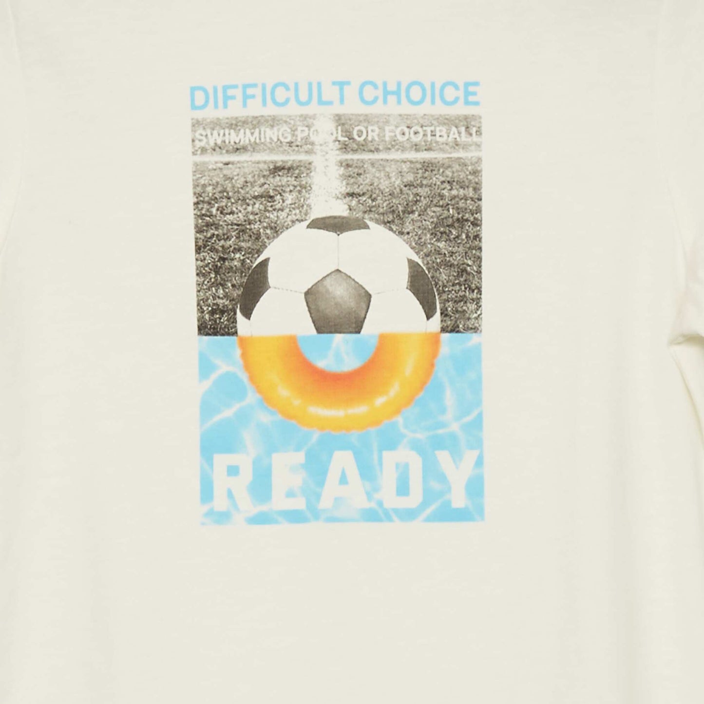 T-shirt en jersey avec imprim en relief Blanc 'foot'