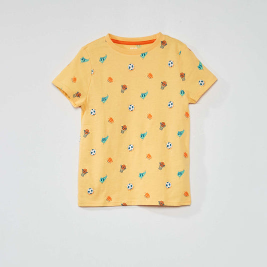 Tee-shirt motif pur coton ORANGE