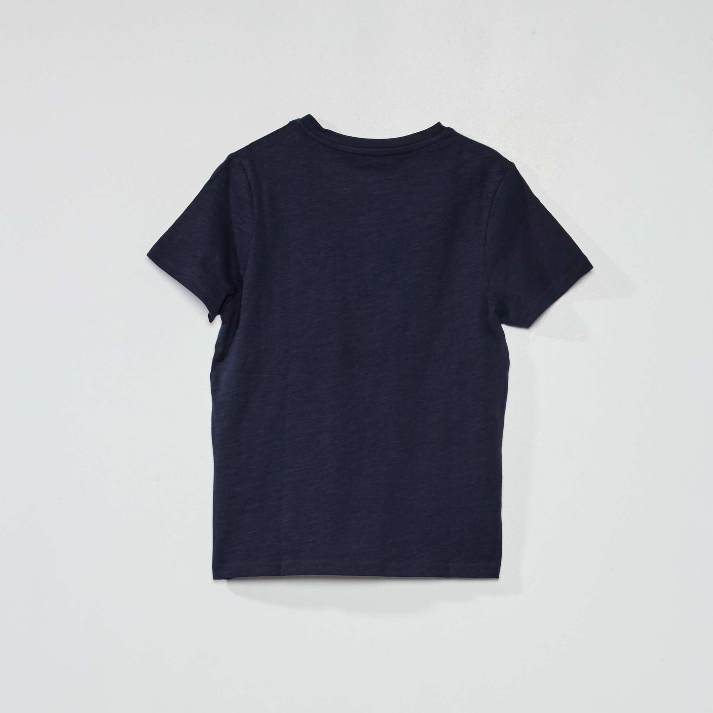 T-shirt uni col tunisien bleu marine