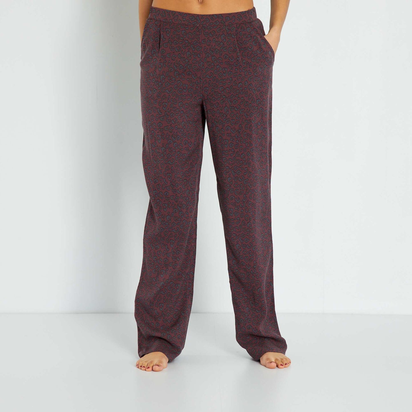 Pantalon de pyjama fluide Marron