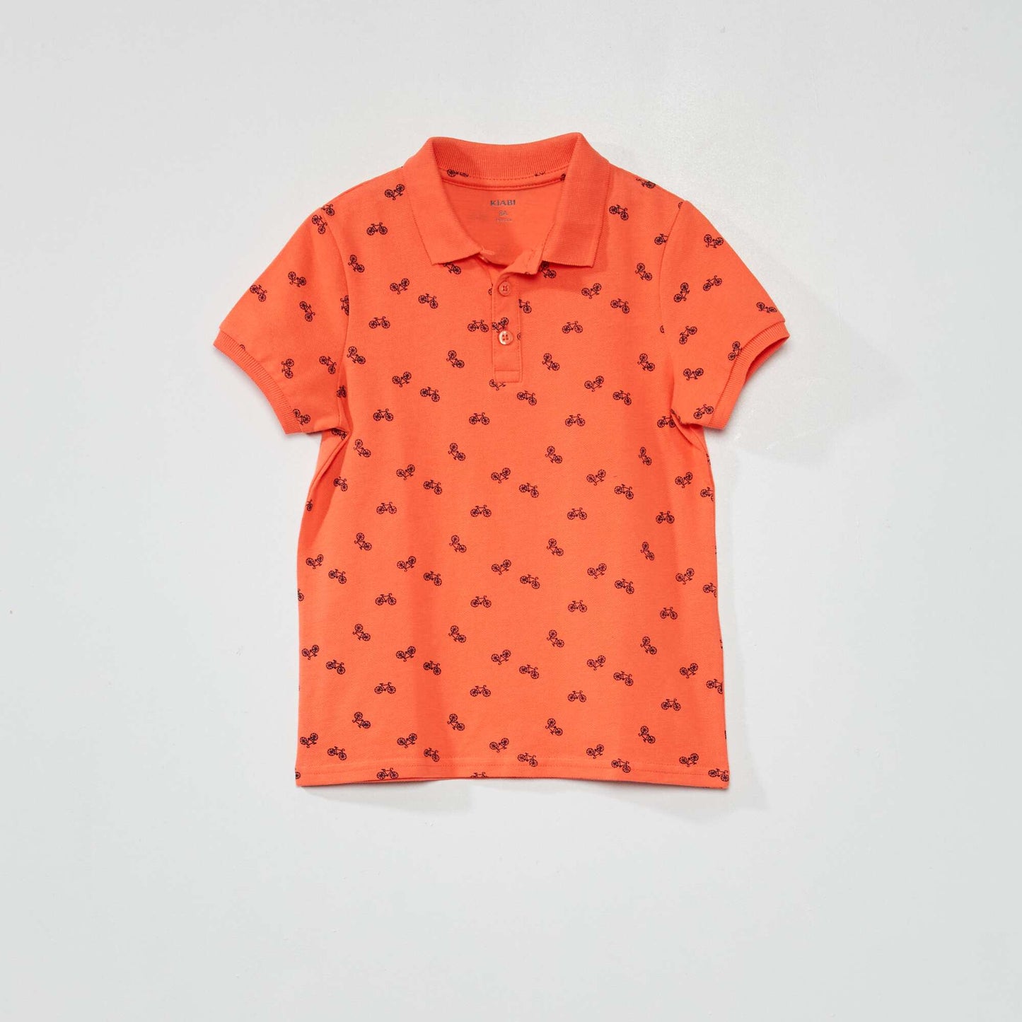 Polo en piqu de coton avec imprim Rouge