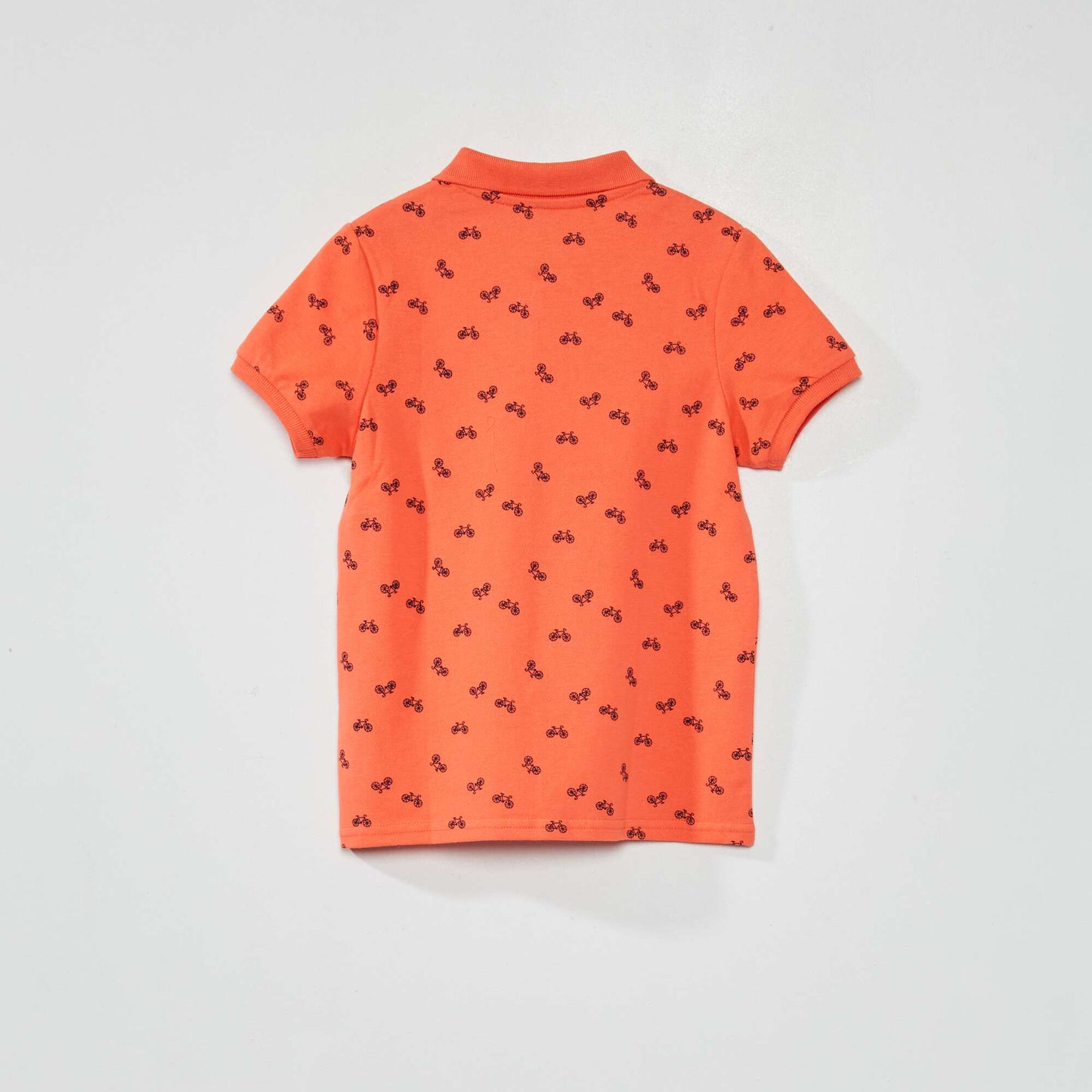 Polo en piqu de coton avec imprim Rouge