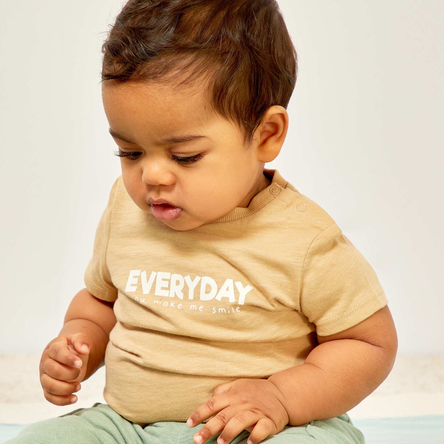 Ensemble t-shirt + pantalon Beige/vert