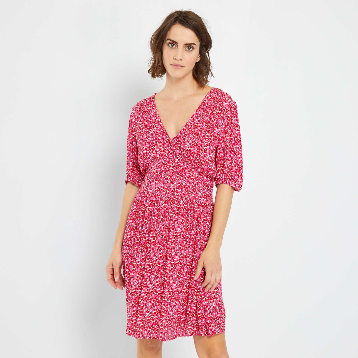 Robe courte avec imprim 'fleuri' Rose