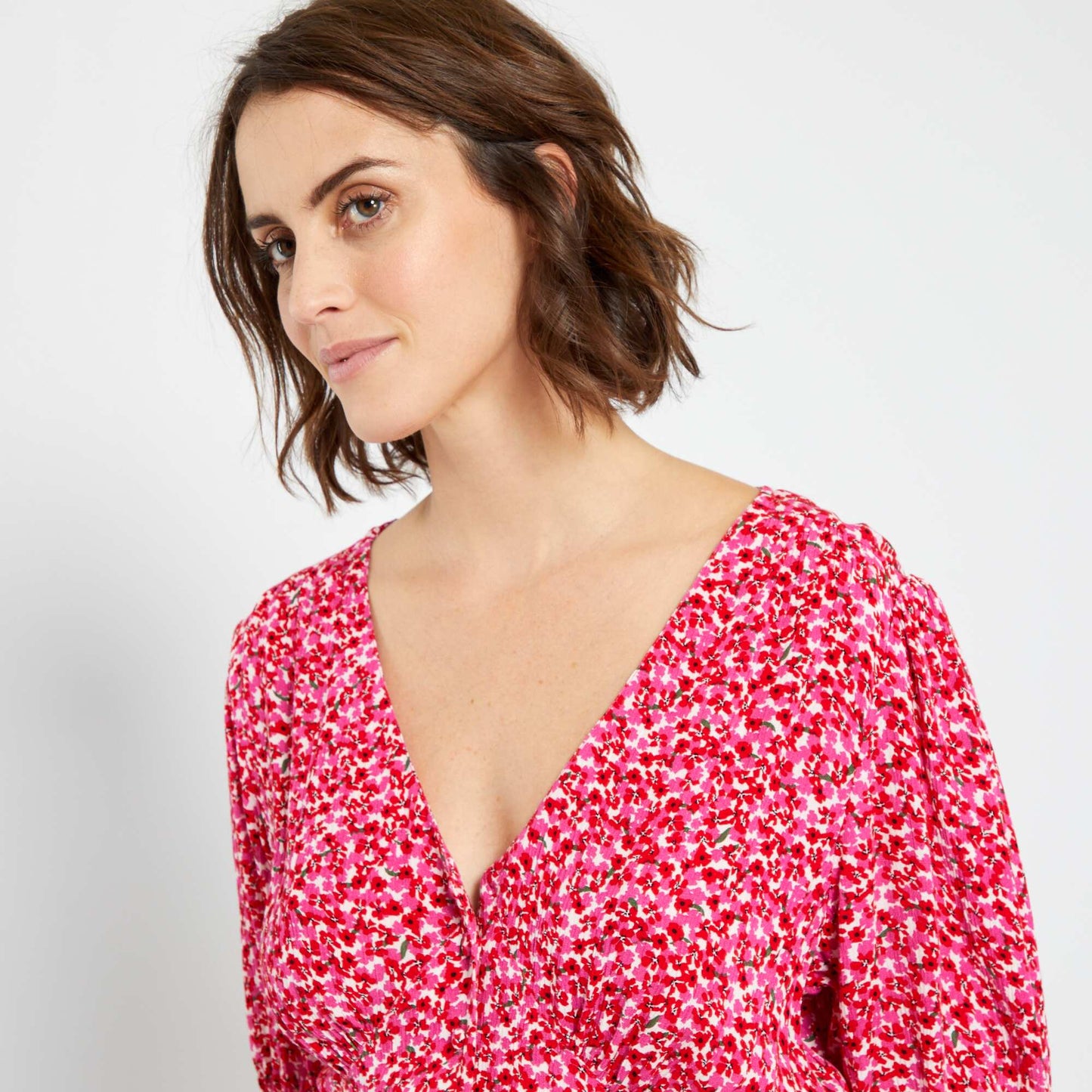 Robe courte avec imprim 'fleuri' Rose