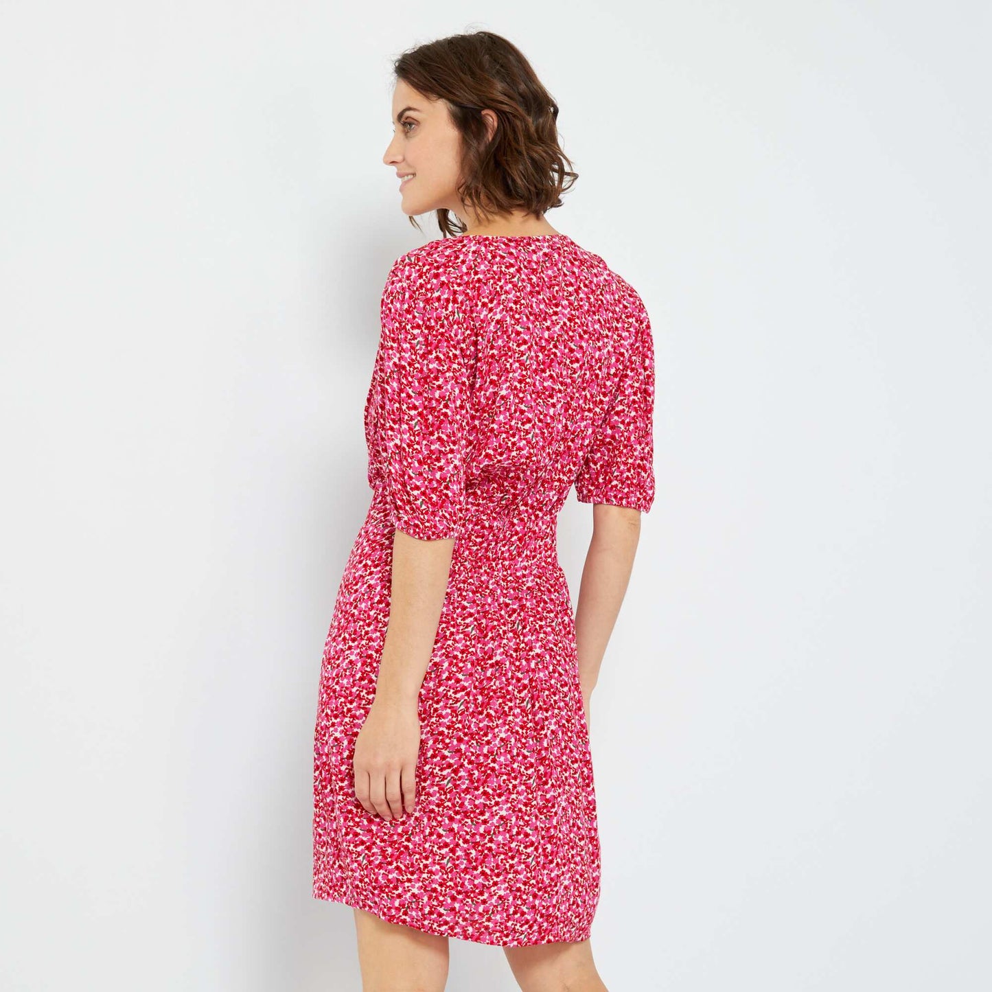 Robe courte avec imprim 'fleuri' Rose