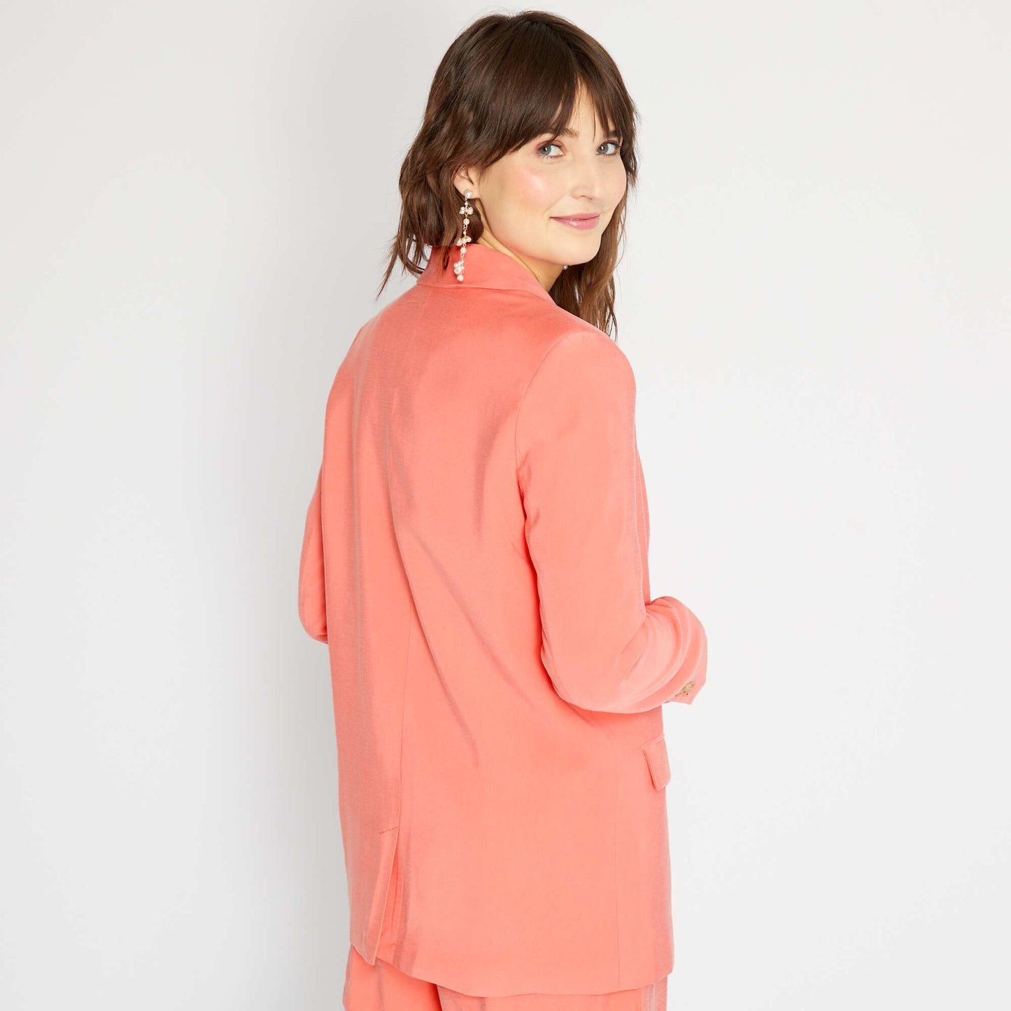 Veste de costume double boutonnage rose