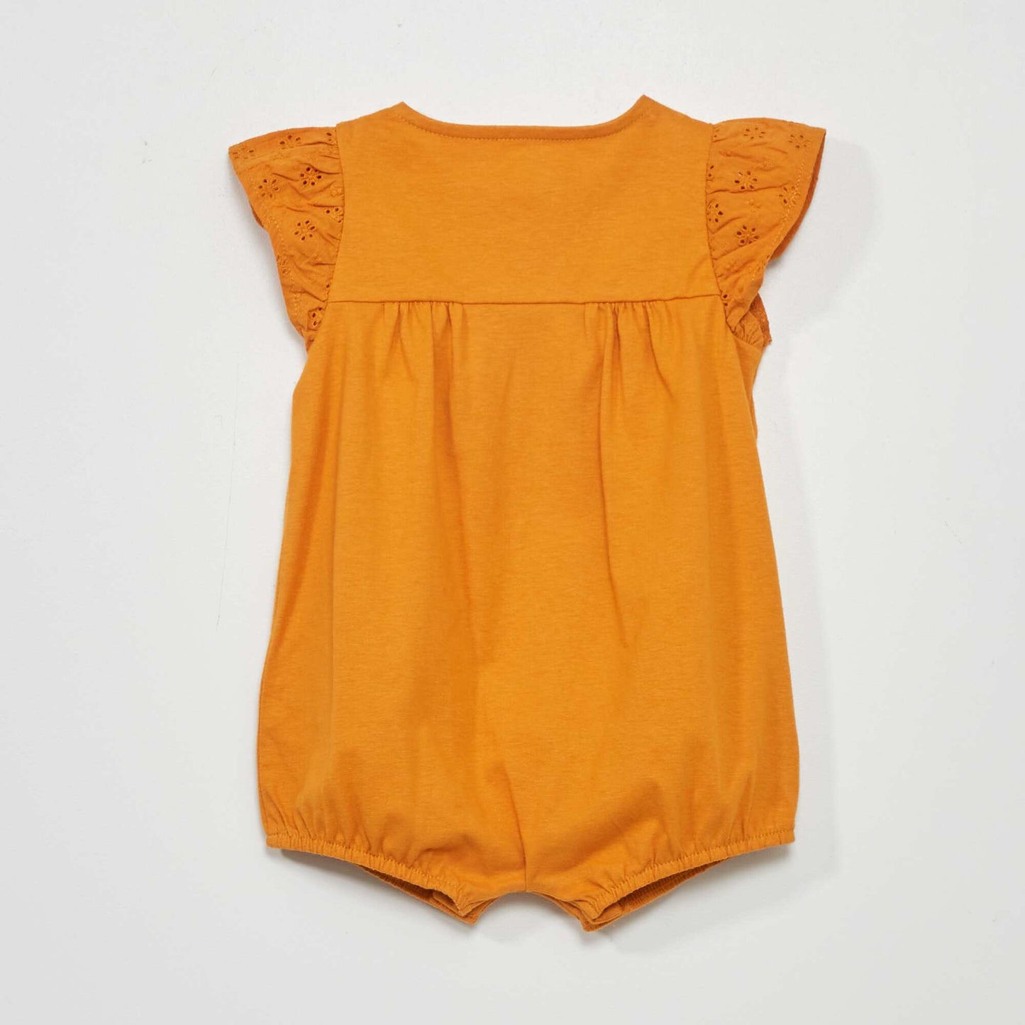 Barboteuse en jersey avec broderie Jaune
