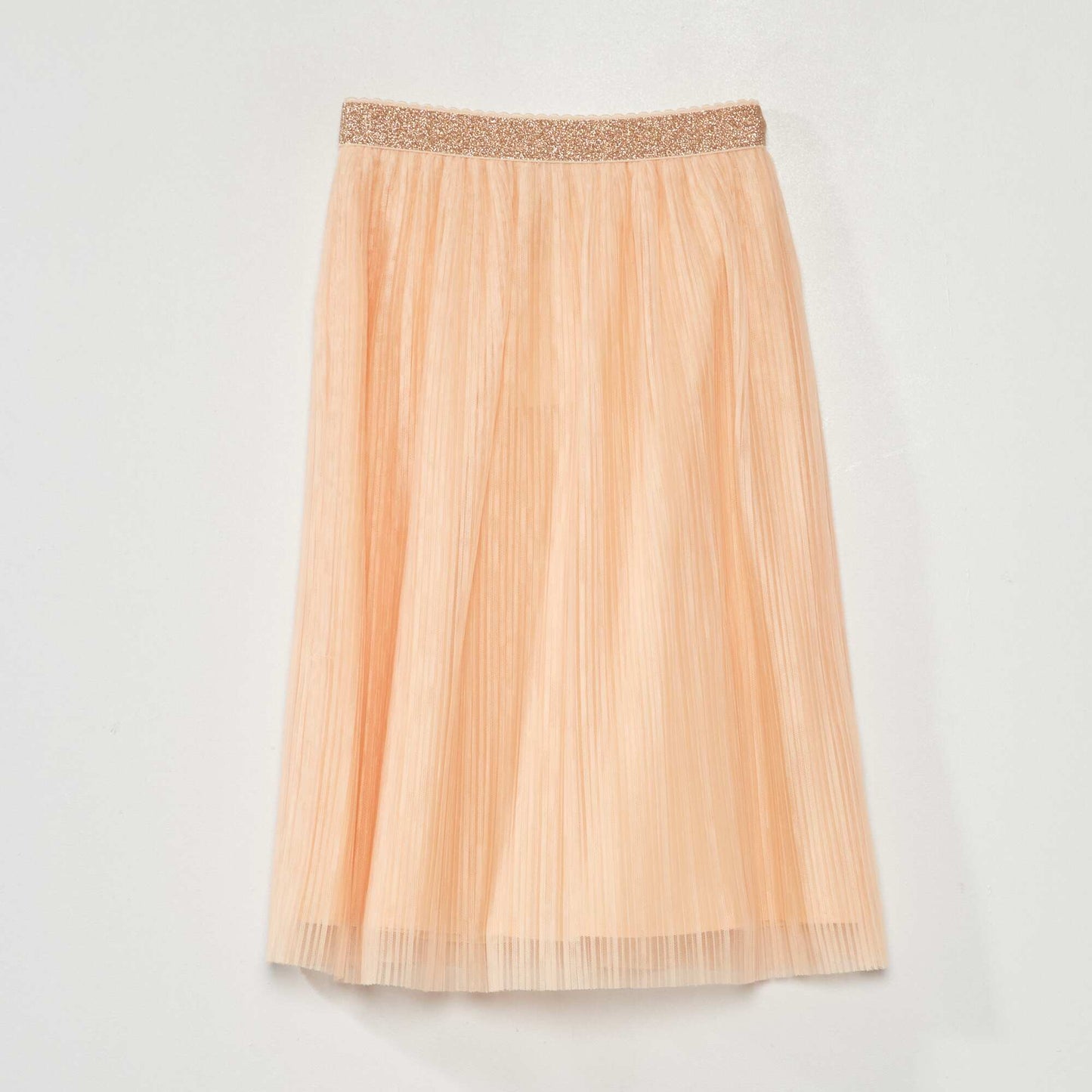 Jupe midi en tulle Orange p che