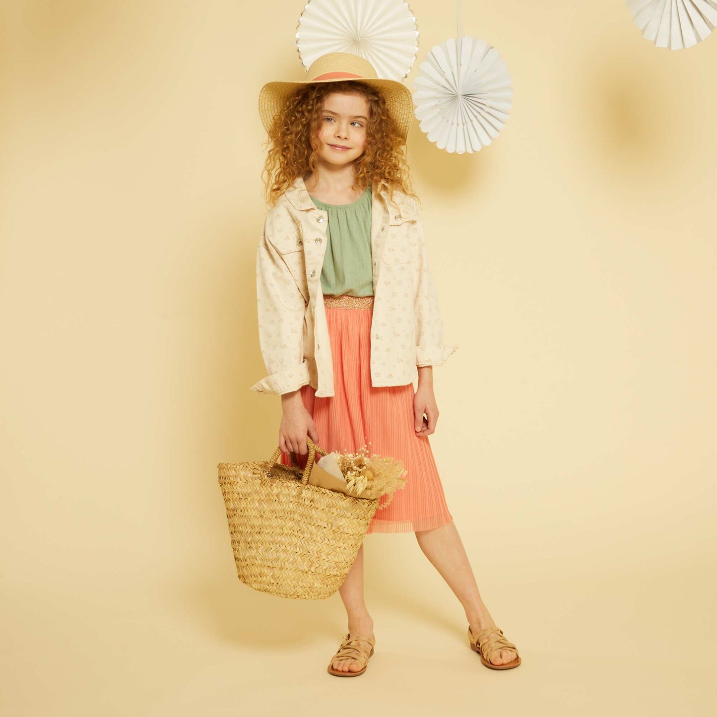 Jupe midi en tulle Terracotta