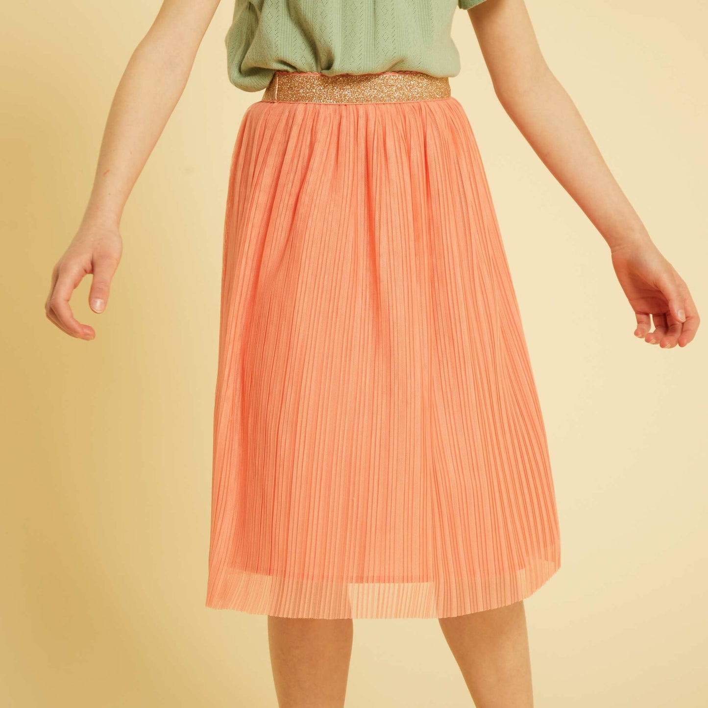 Jupe midi en tulle Terracotta