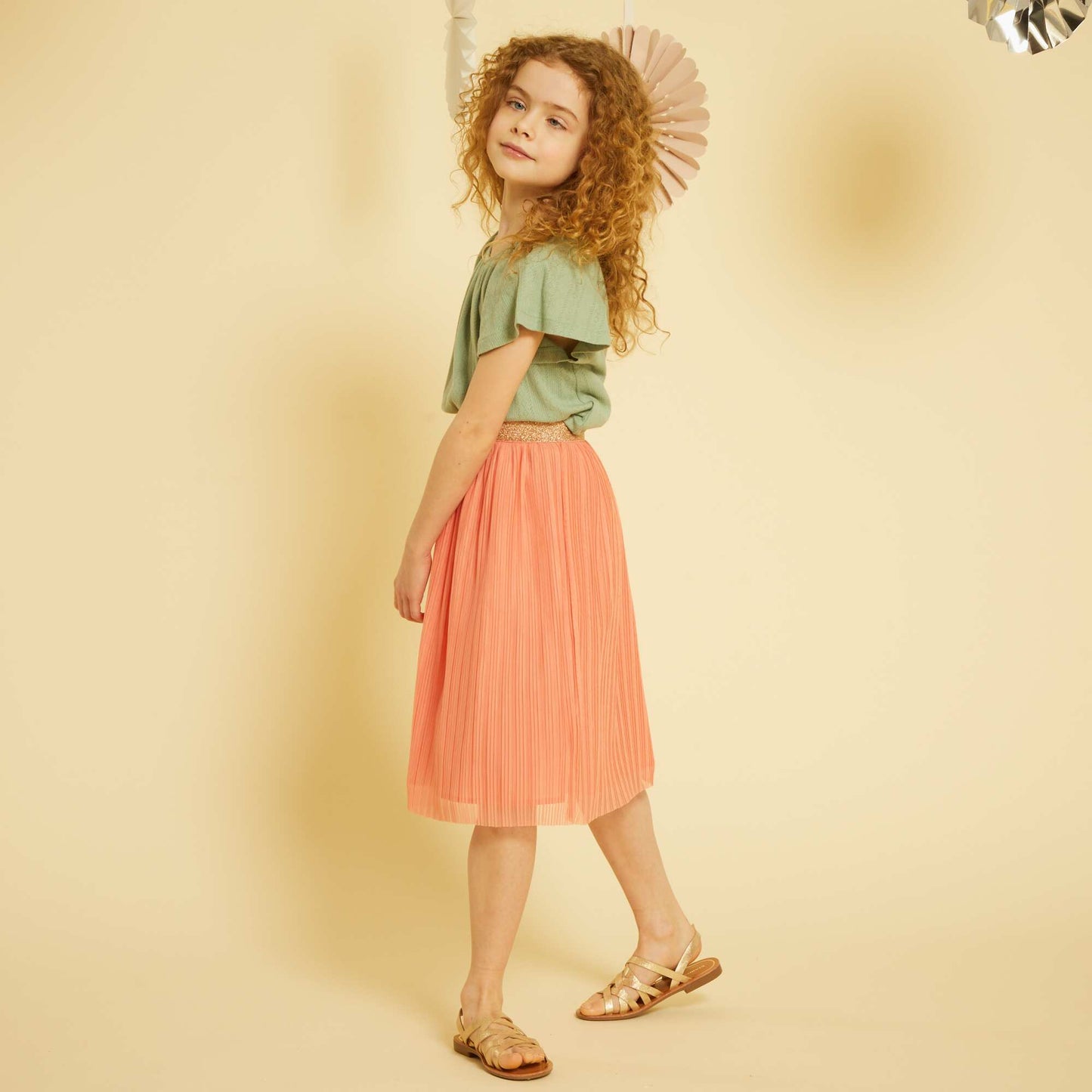 Jupe midi en tulle Terracotta
