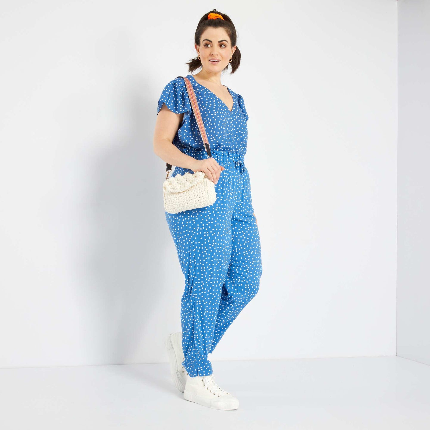 Pantalon fluide type jogging Bleu