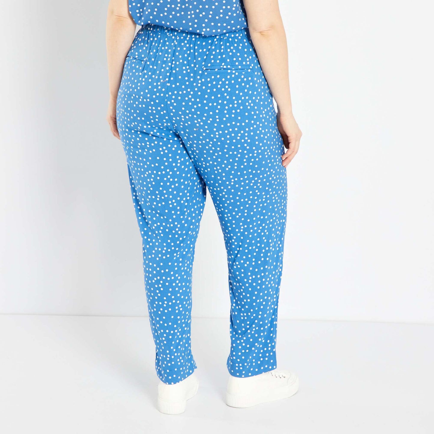 Pantalon fluide type jogging Bleu