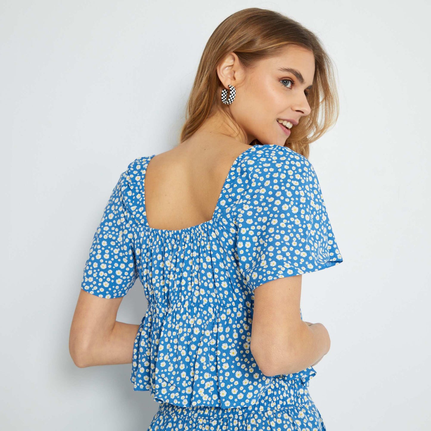 Chemisier fa on bustier avec imprim Bleu