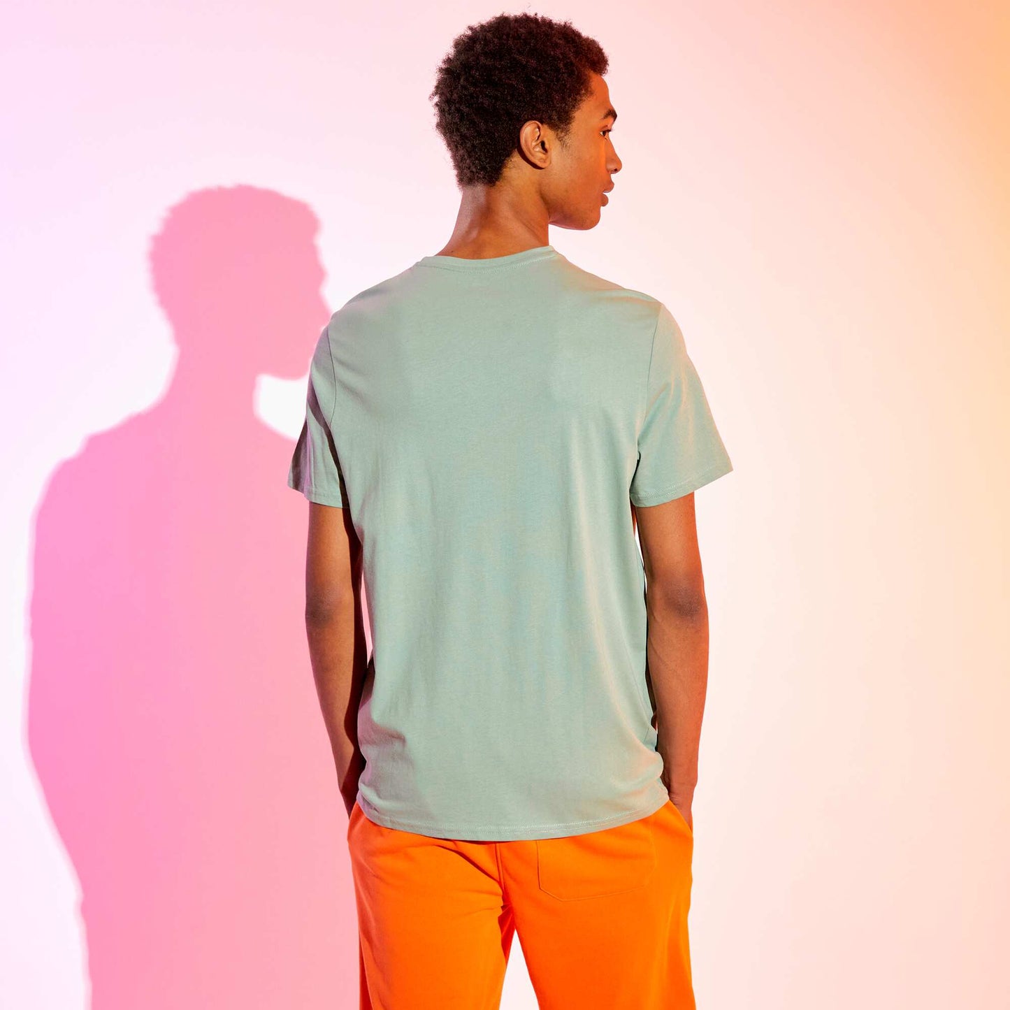 Tee-shirt message 'lazy time' Bleu vert