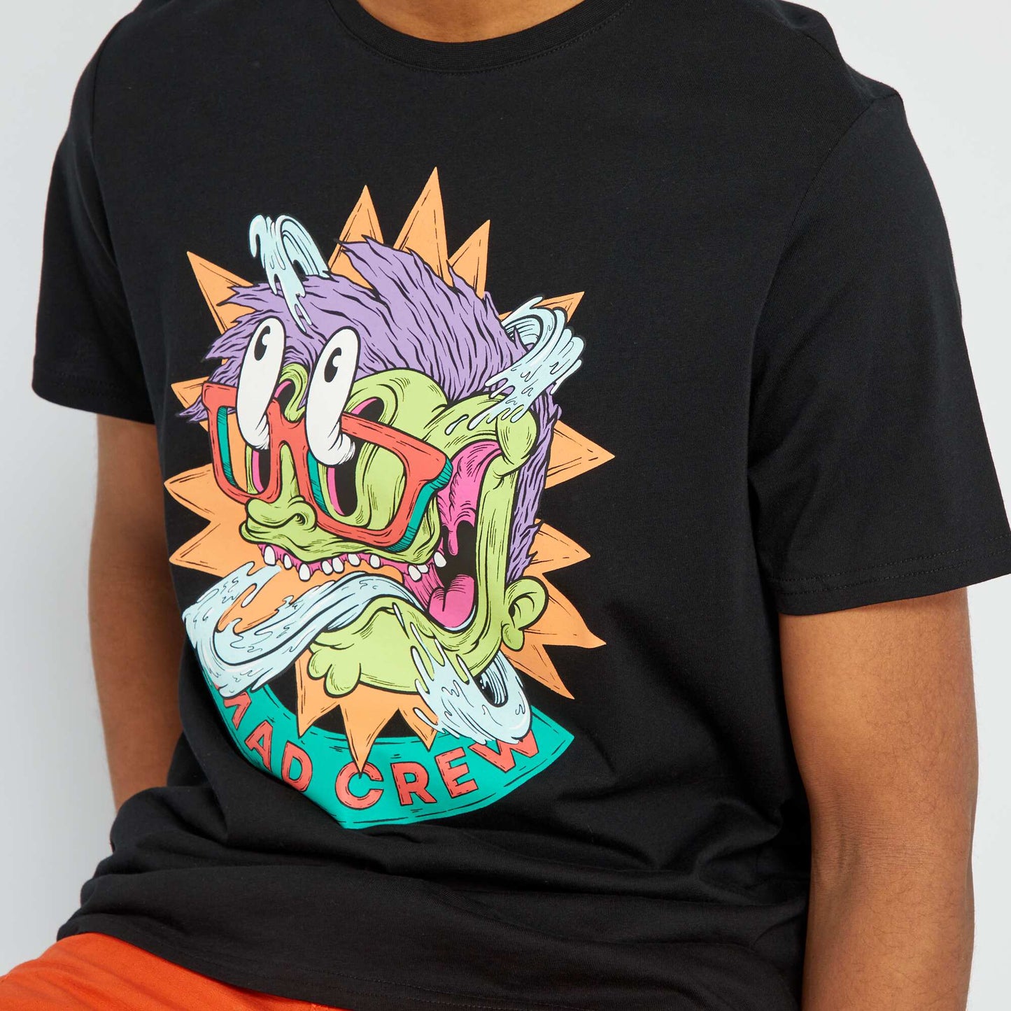 Tee-shirt imprim style monster Noir