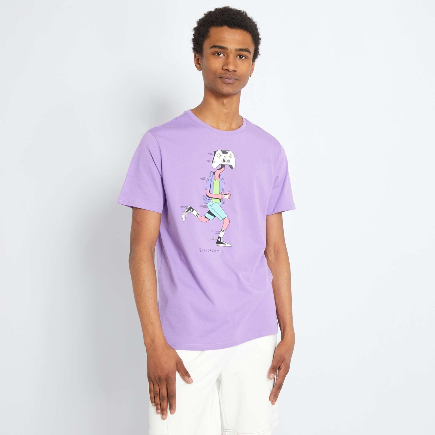 Tee-shirt imprim style geek Violet