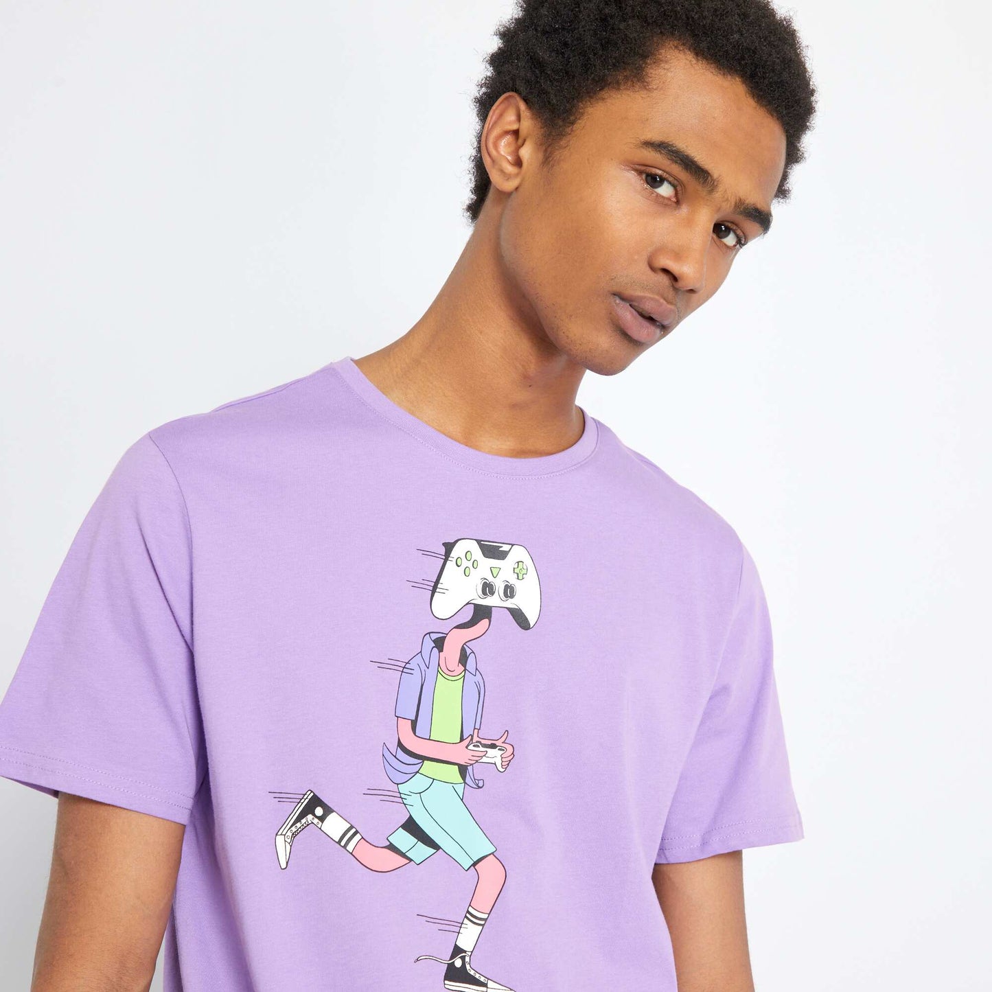 Tee-shirt imprim style geek Violet