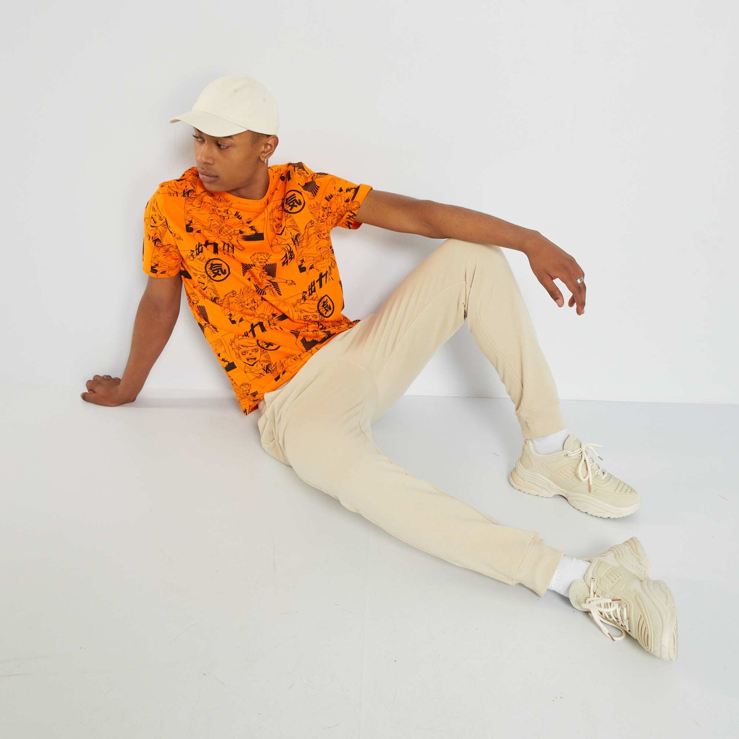 T-shirt en jersey avec imprim Orange