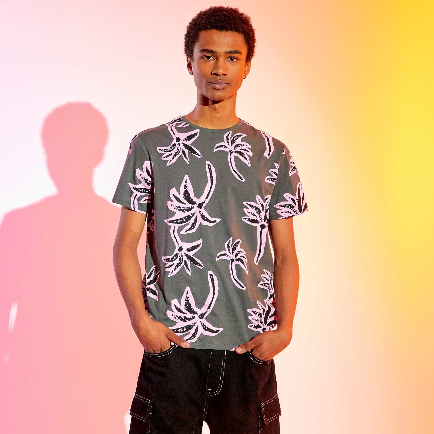 T-shirt en jersey avec imprim Gris