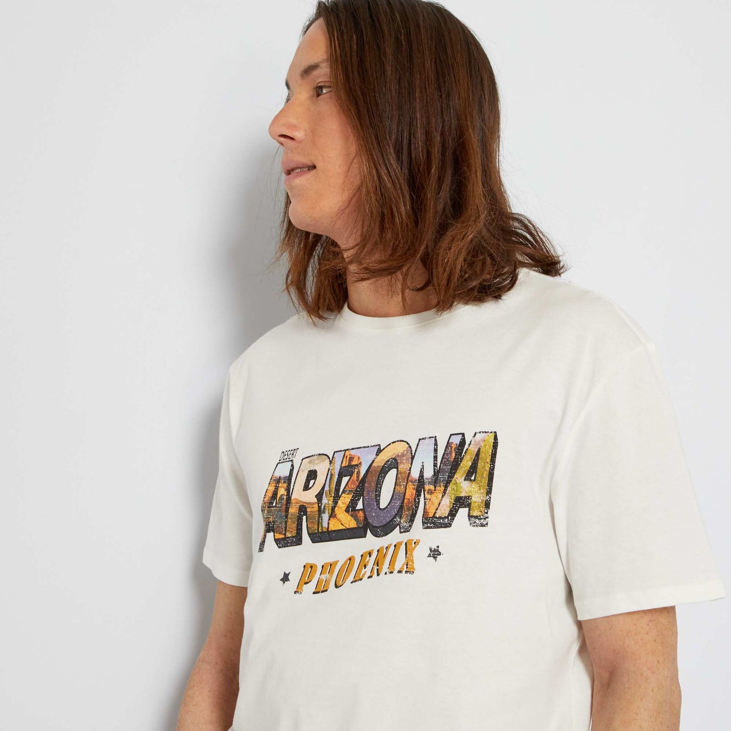T-shirt en jersey avec imprim Blanc 'Arizona'