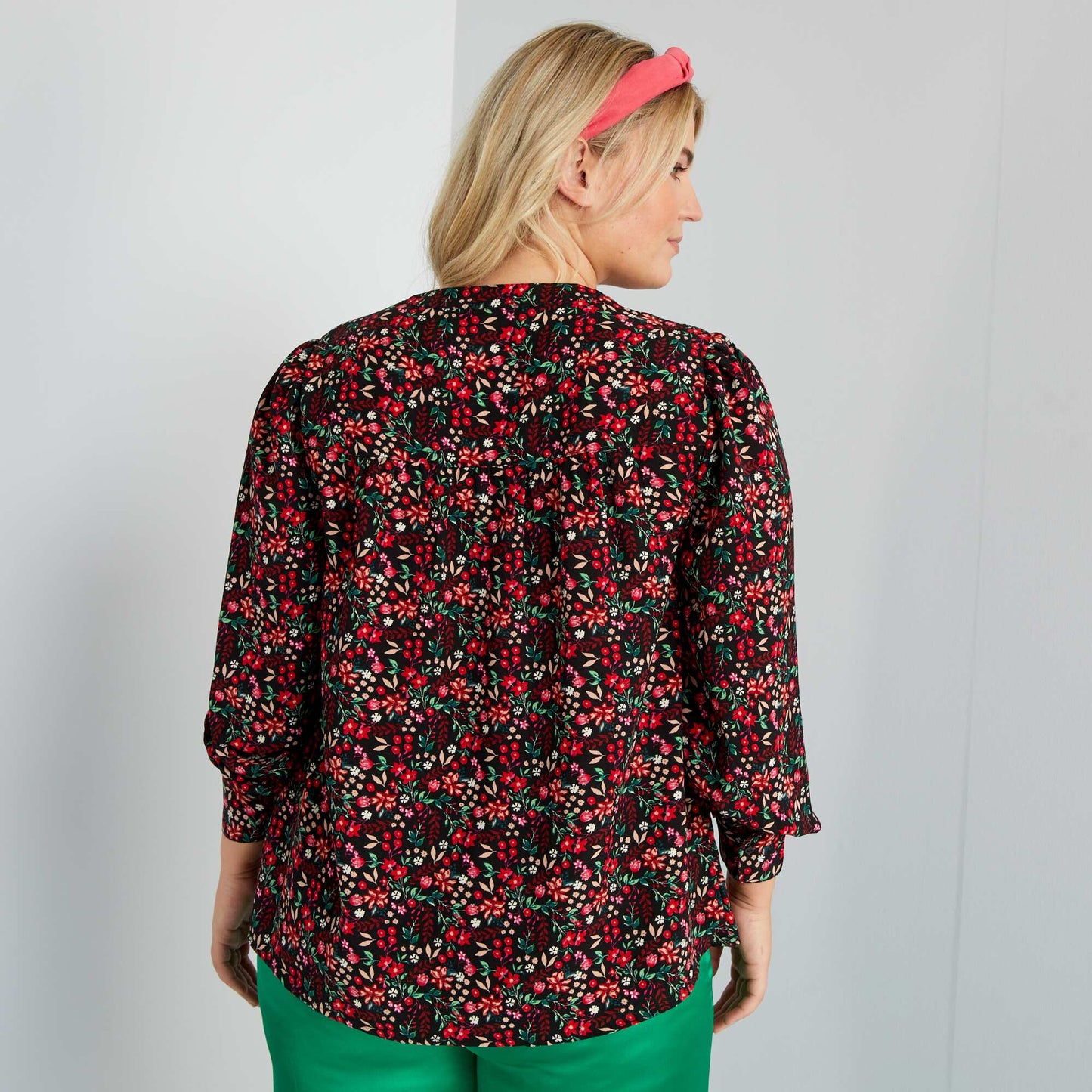 Blouse avec volants Noir