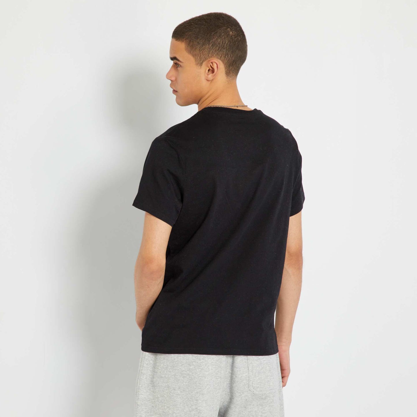 T-shirt imprim en coton Noir