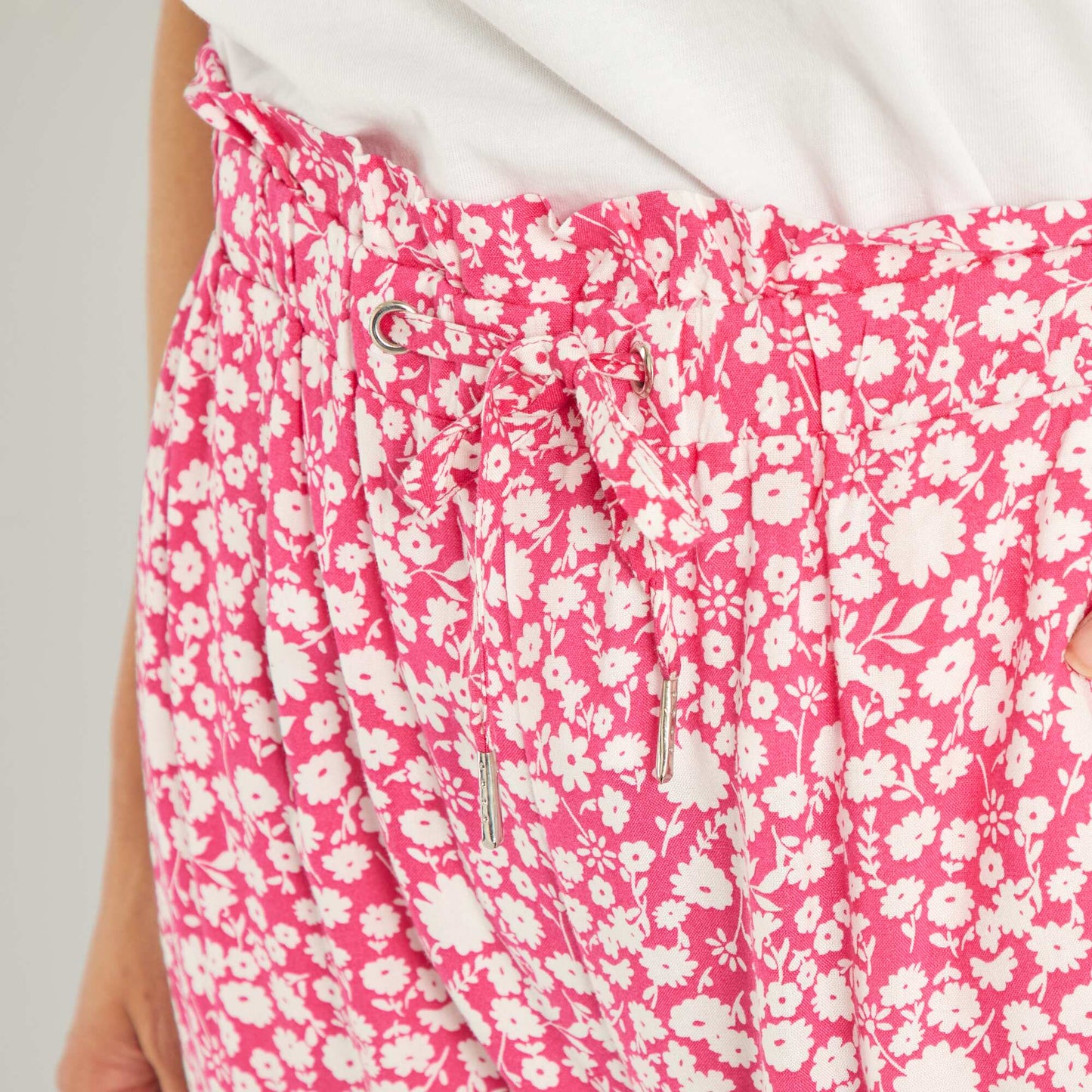 Pantalon fluide avec imprim Rose