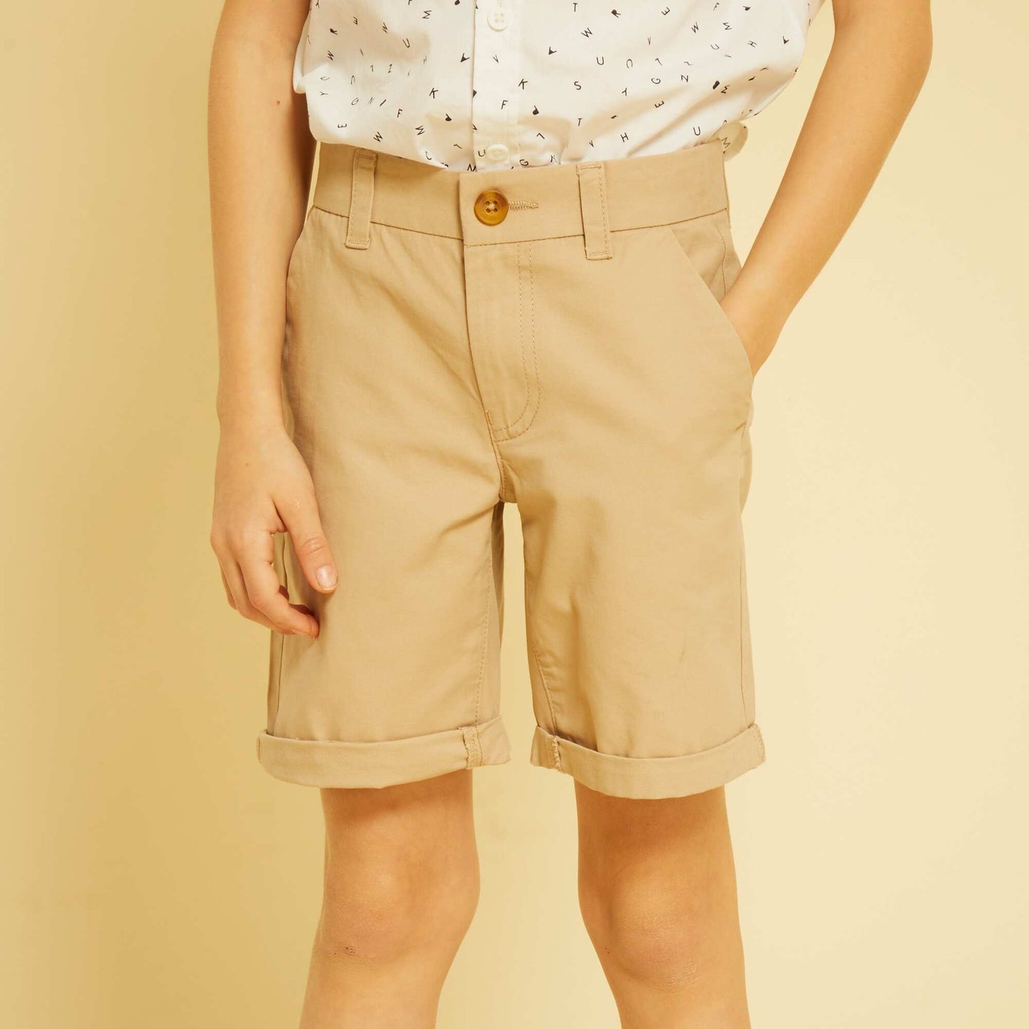Bermuda chino en twill Beige