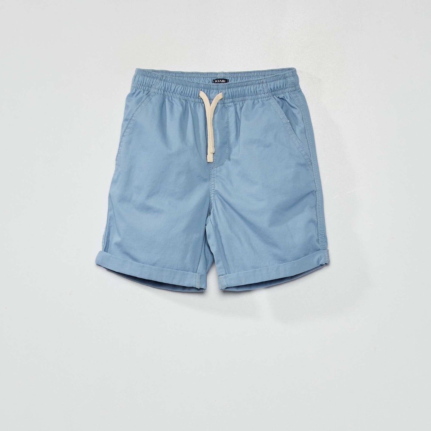 Bermuda droit uni bleu denim