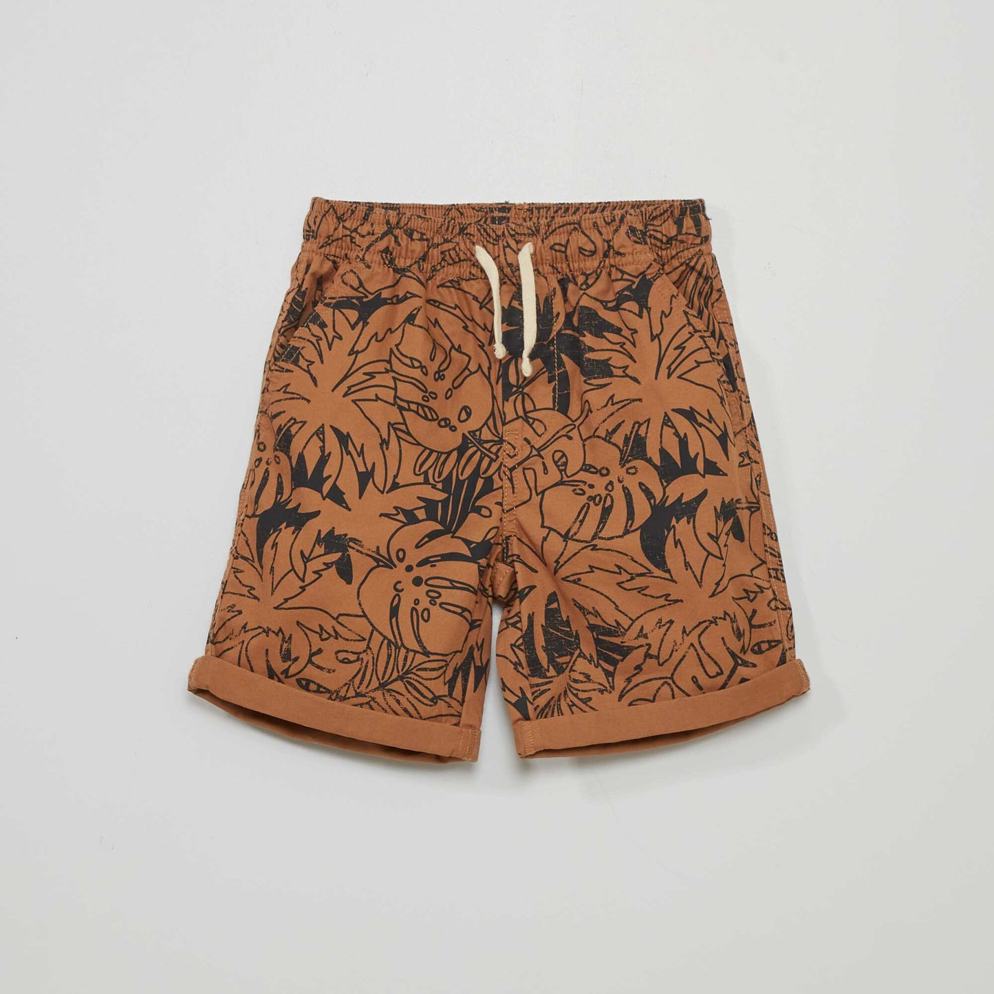 Bermuda droit avec imprim Marron