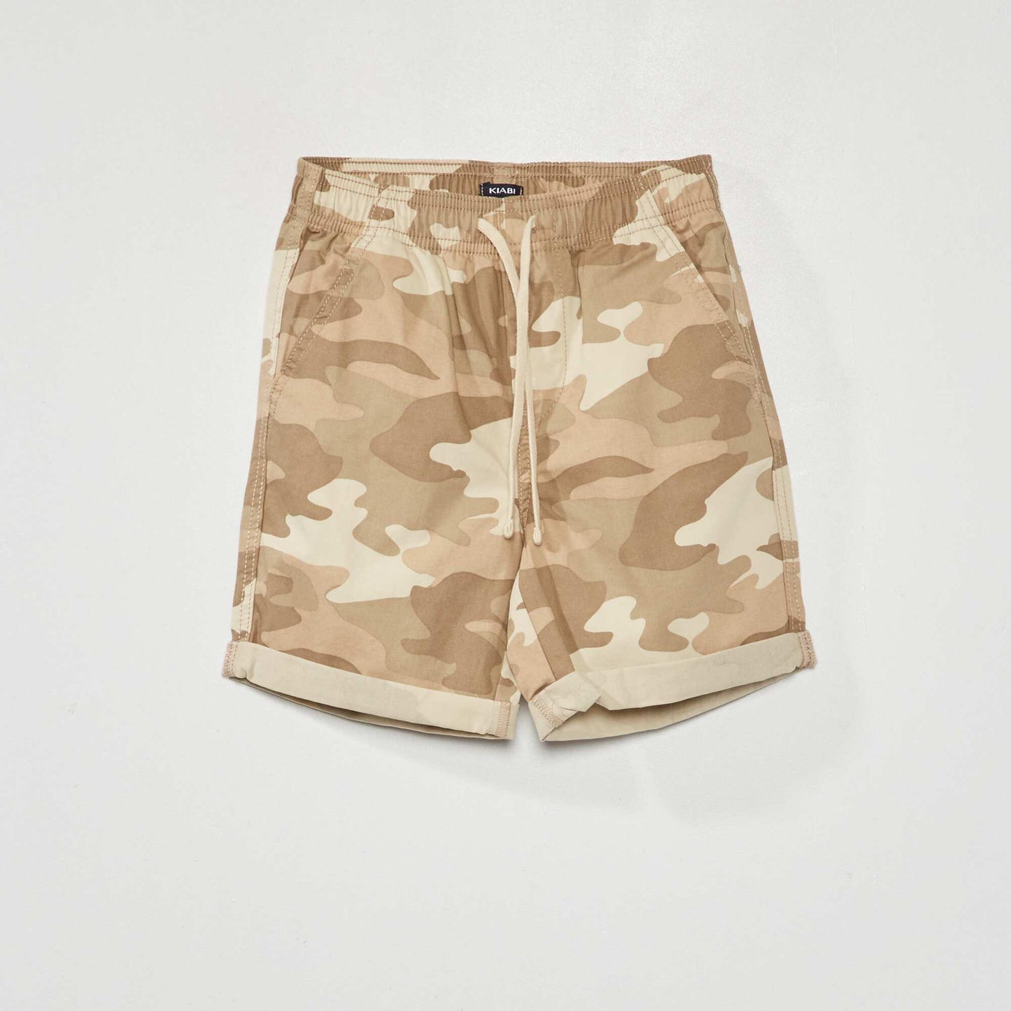 Bermuda droit avec imprim Beige