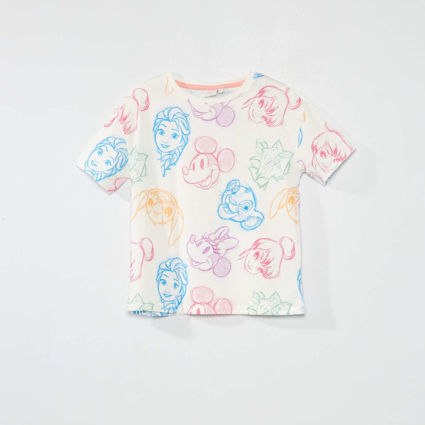T-shirt 'Disney' col rond Blanc