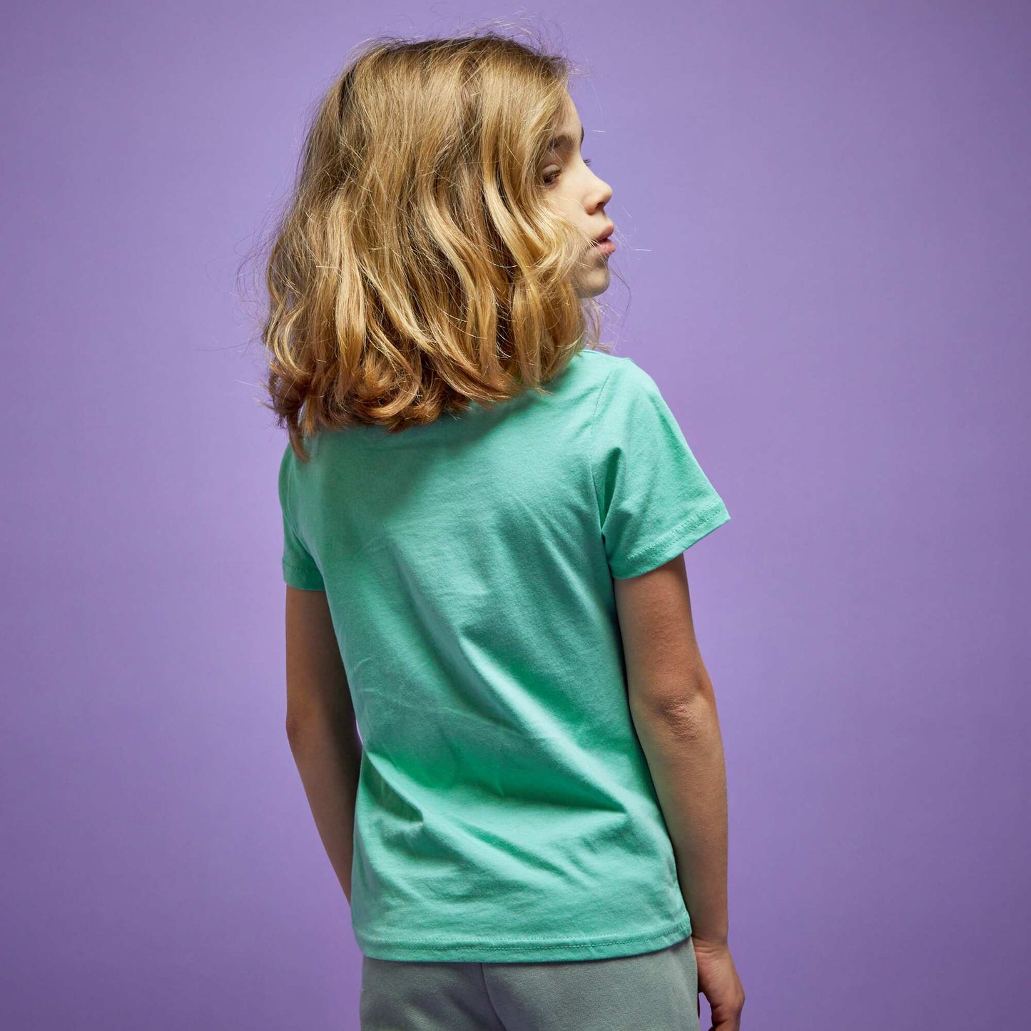 T-shirt en jersey uni Vert