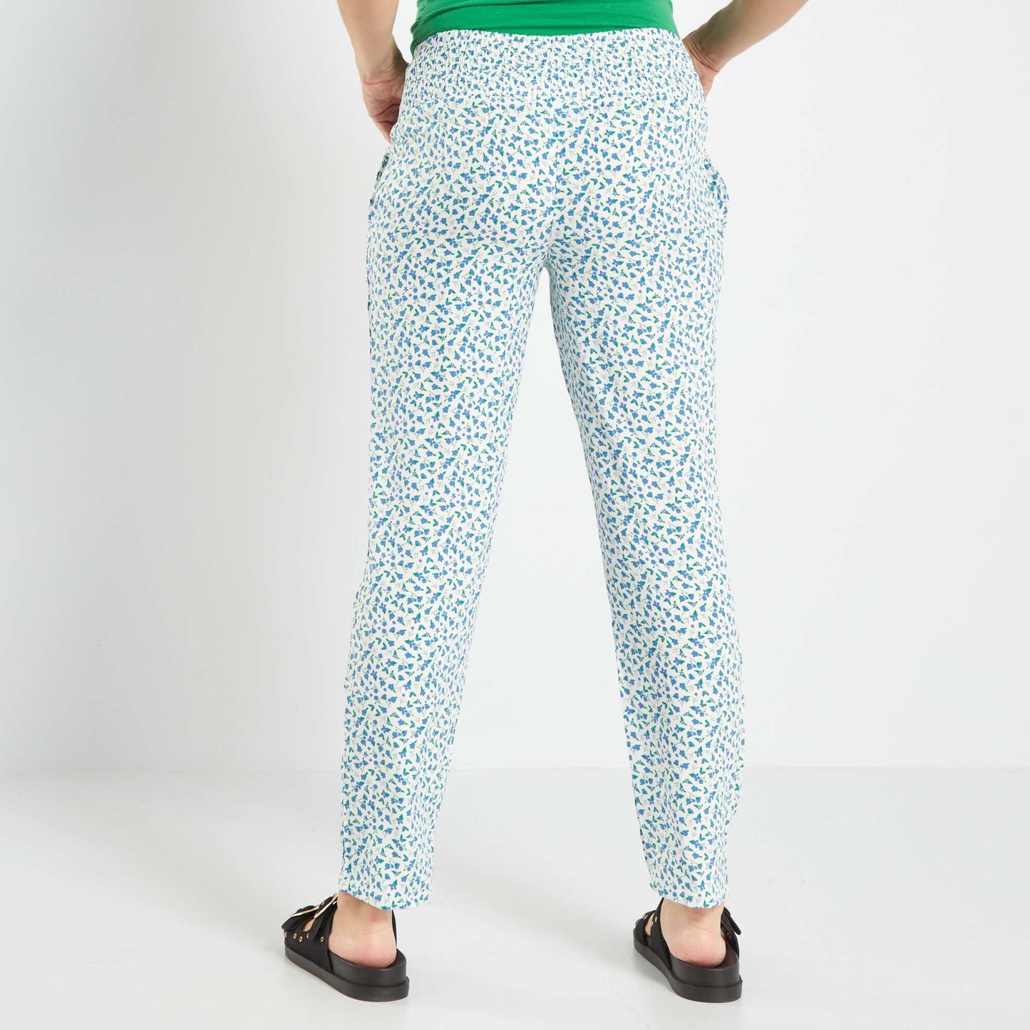 Pantalon grossesse fluide et l ger Blanc/bleu