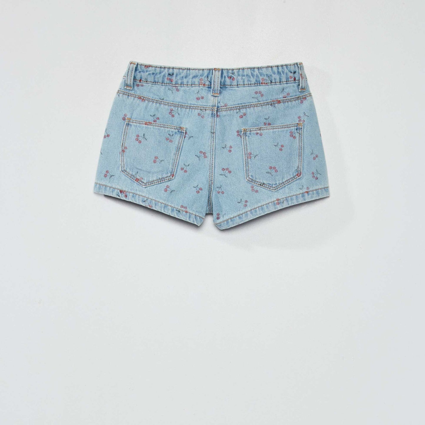 Short en jean motifs Bleu 'cerise'