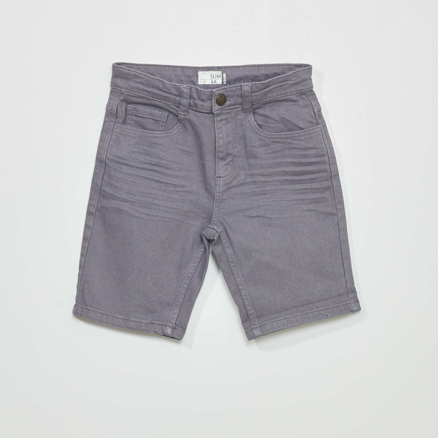 Bermuda slim en twill Gris