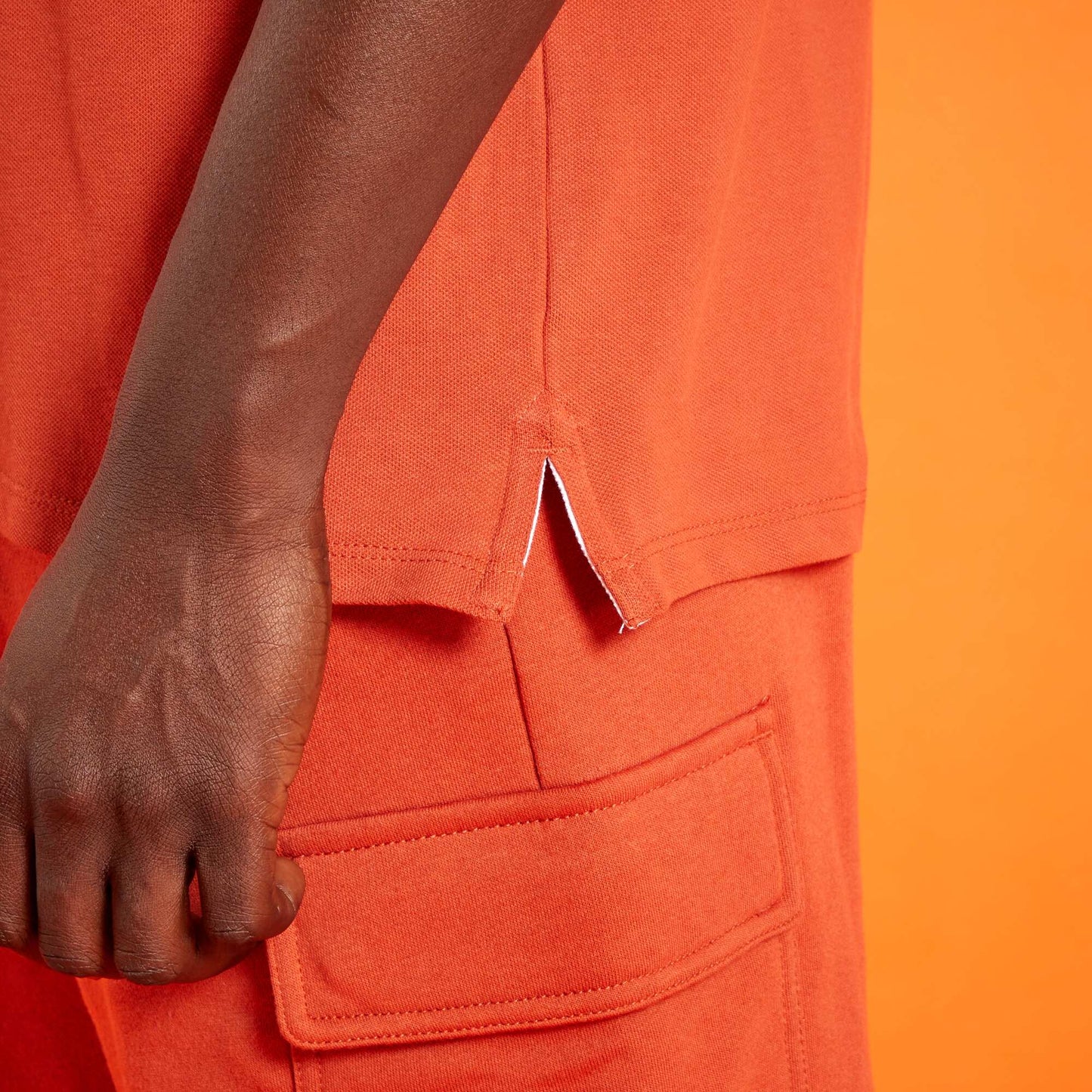Polo en piqu de coton Orange