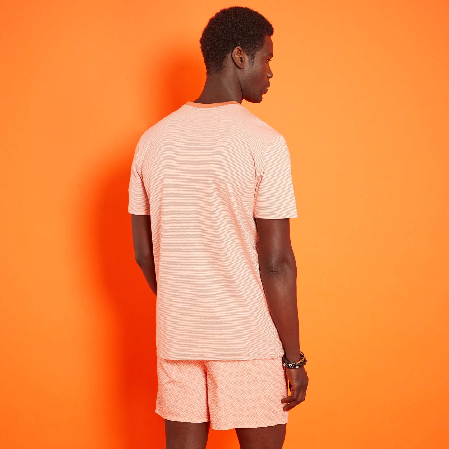 T-shirt rayures en jersey Orange