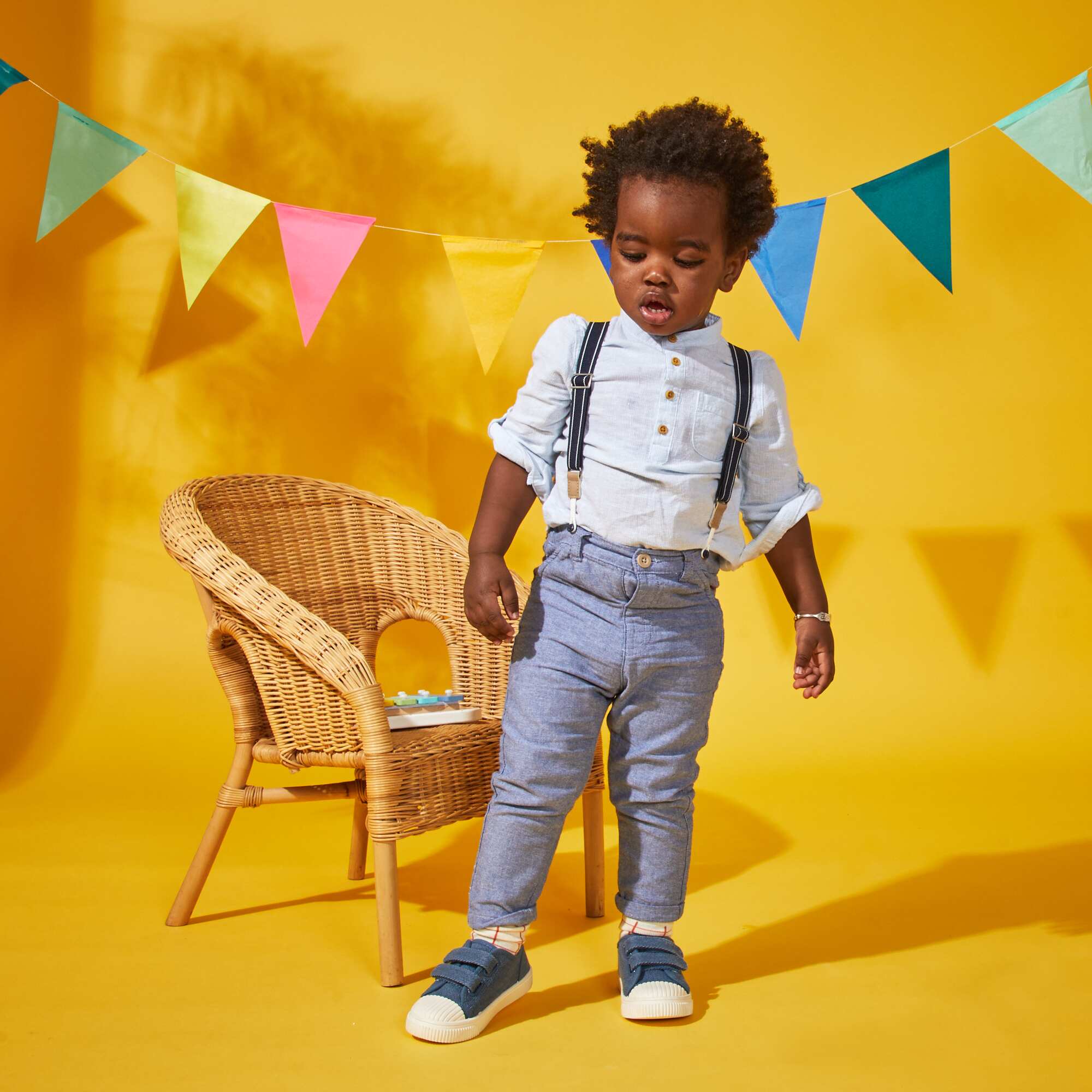 Pantalon avec bretelles amovibles Bleu – Kiabi Algérie