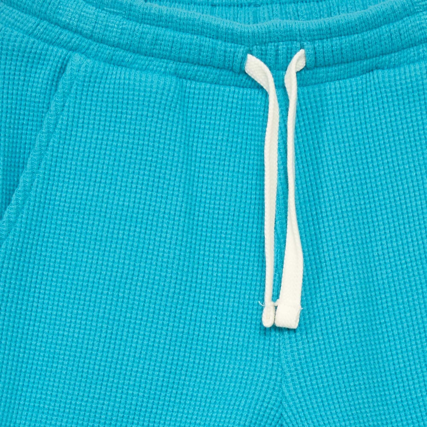 Short en maille gaufr e unie turquoise