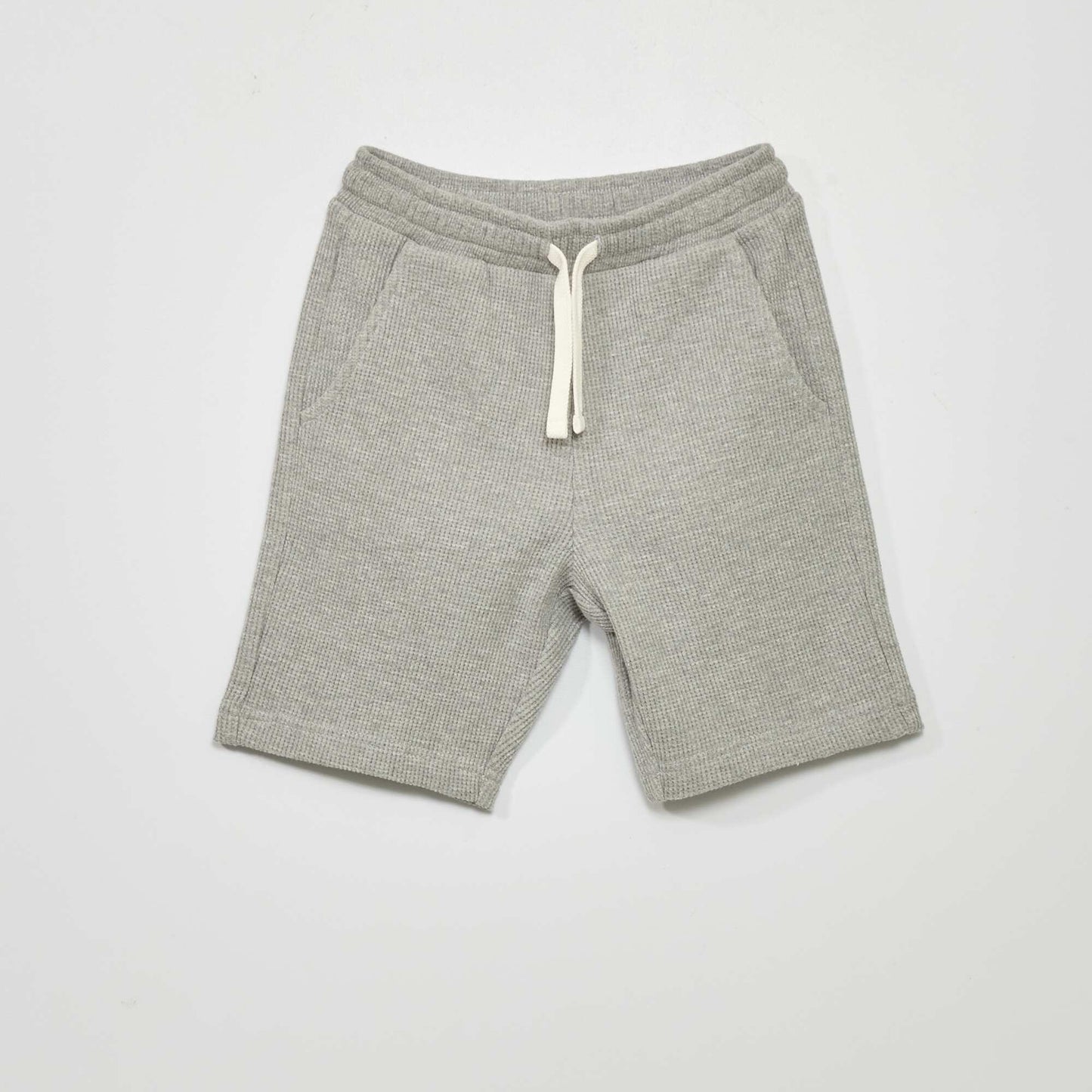 Short en maille gaufr e unie Gris