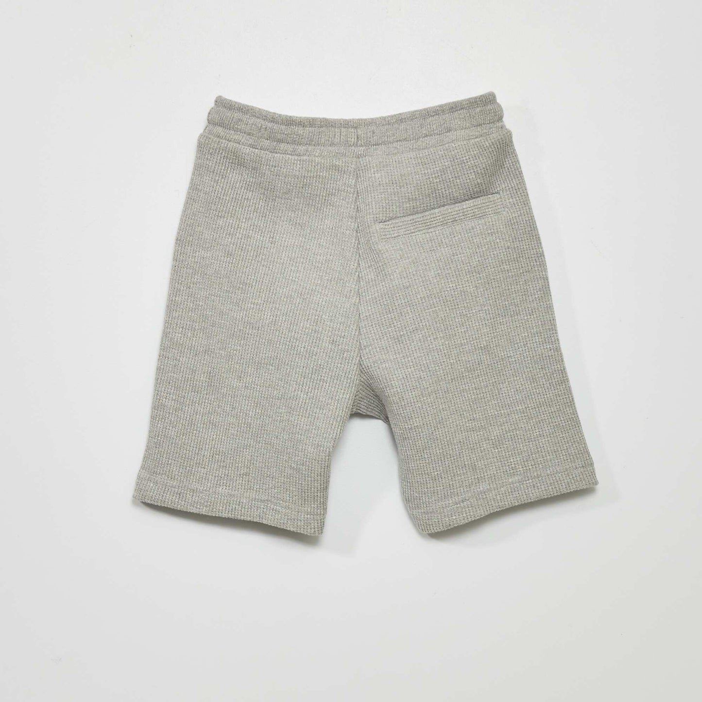 Short en maille gaufr e unie Gris