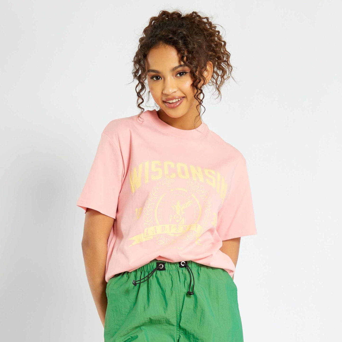 Tee-shirt imprim USA Rose