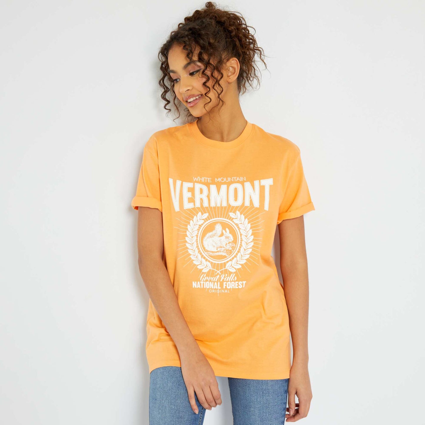 Tee-shirt imprim USA Orange