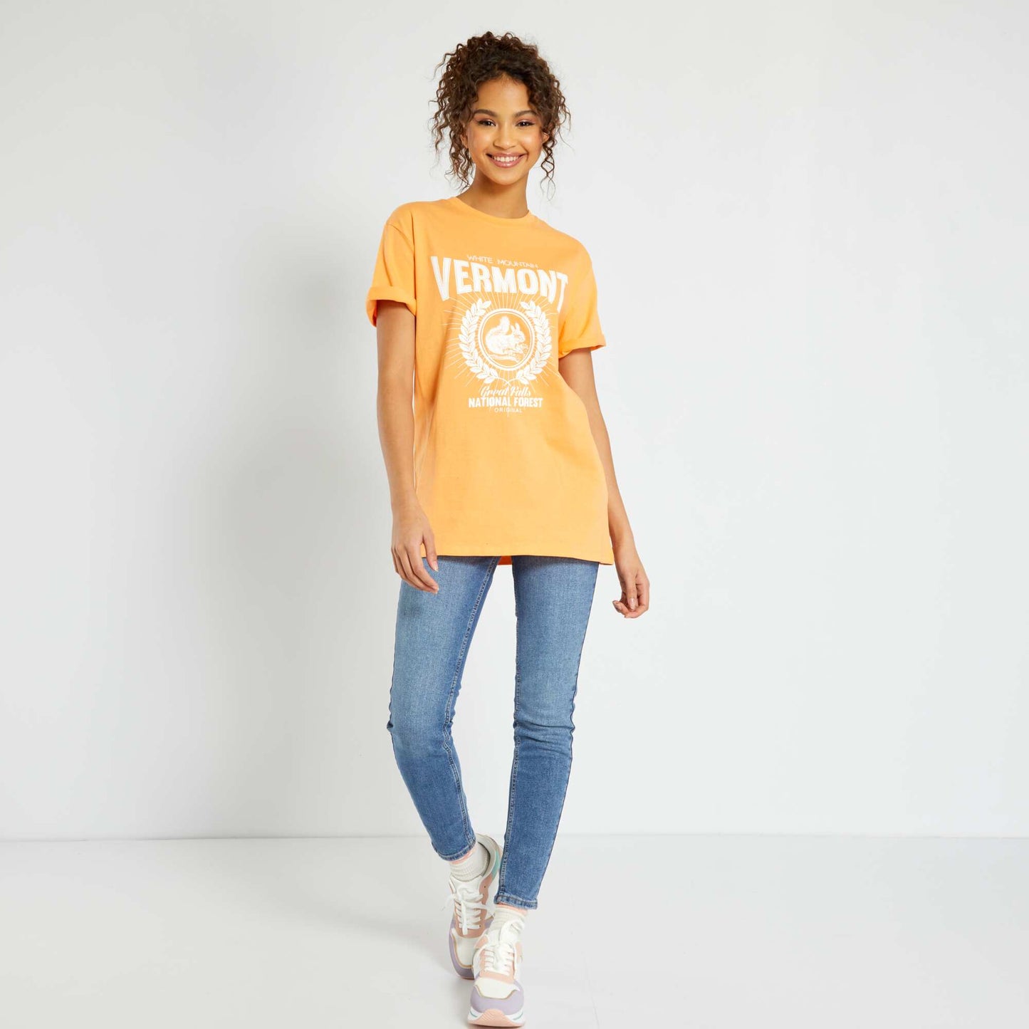 Tee-shirt imprim USA Orange