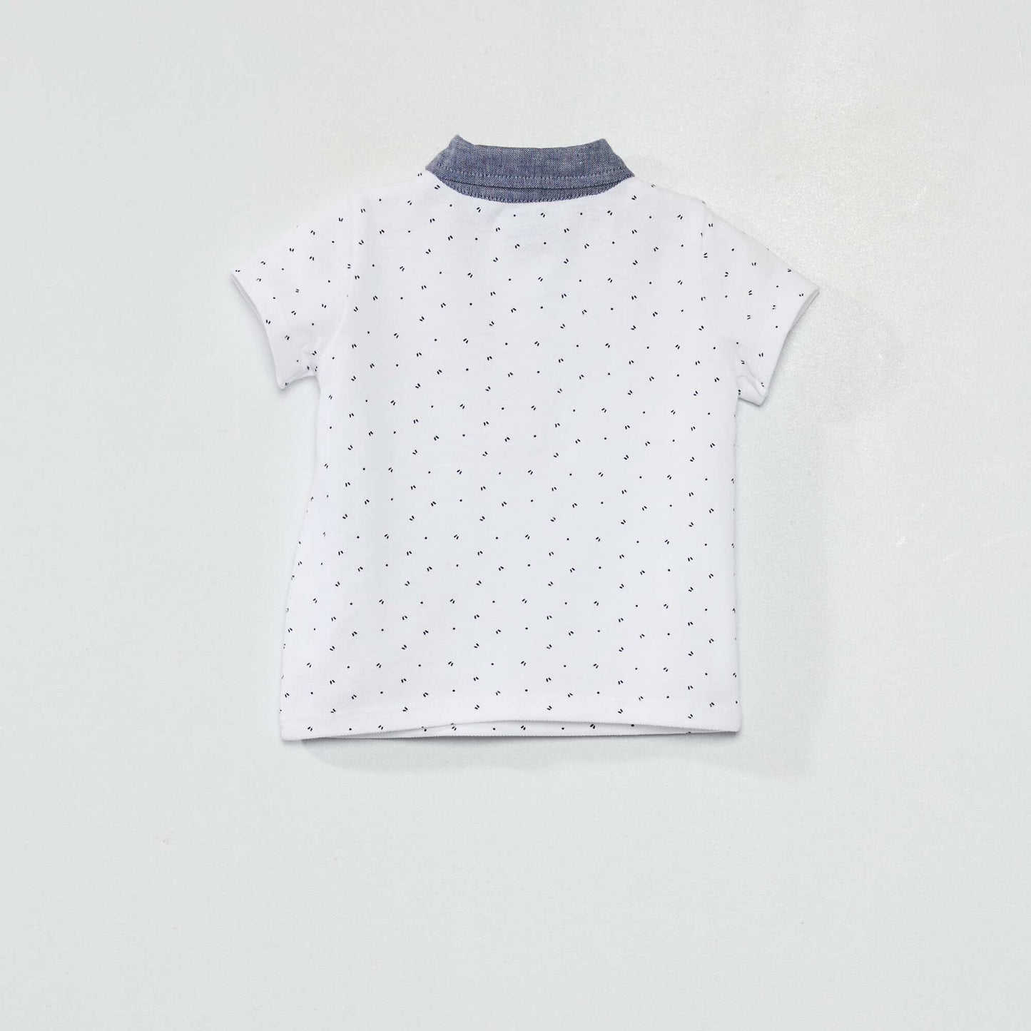Polo en coton piqu imprim Blanc